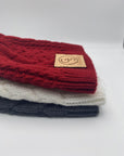 G5 Square Leather Patch Knitted Beanie G FIVE Cattle & Meats