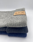G5 Leather Square Patch Cuffed Beanie