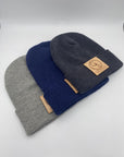 G5 Leather Square Patch Cuffed Beanie