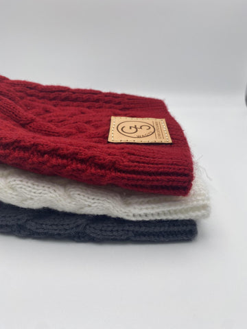 G5 Square Leather Patch Knitted Beanie